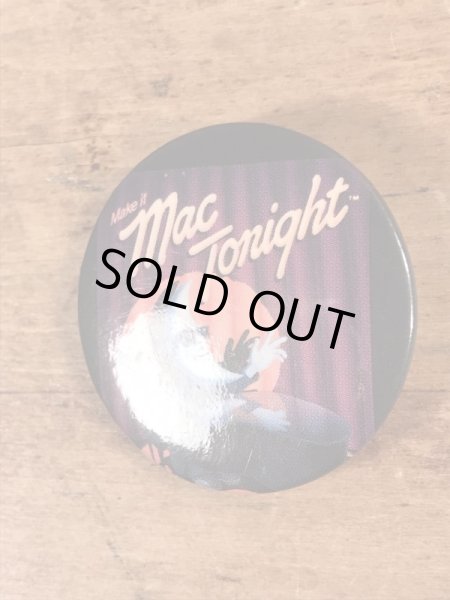 80年代の80年代のマクドナルドのマックトゥナイトのヴィンテージの缶バッジ