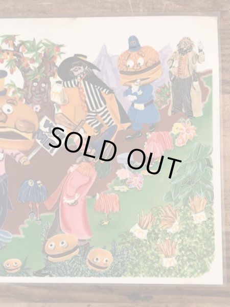 70年代のマクドナルドランドのヴィンテージのランチョンマット