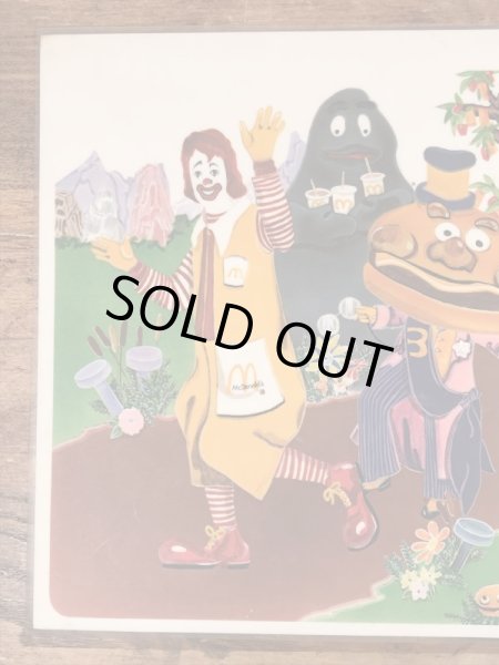 70年代のマクドナルドのビンテージのランチョンマット