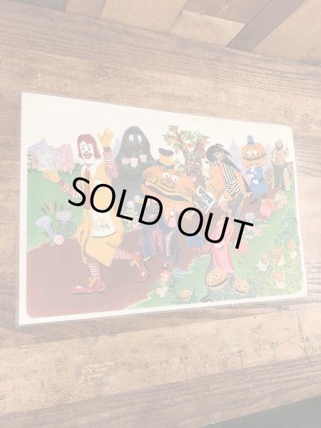 70年代のマクドナルドのビンテージのランチョンマット