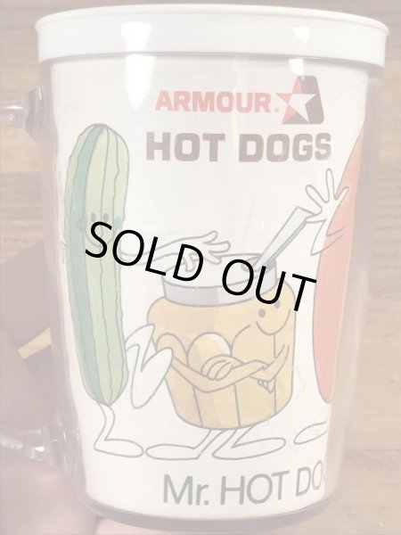 70年代のミスターホットドッグのビンテージのプラスチックマグカップ