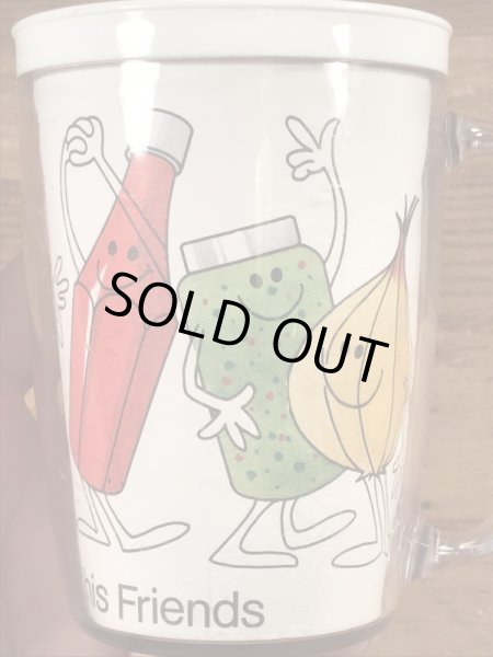 70年代のミスターホットドッグのビンテージのプラスチックマグカップ