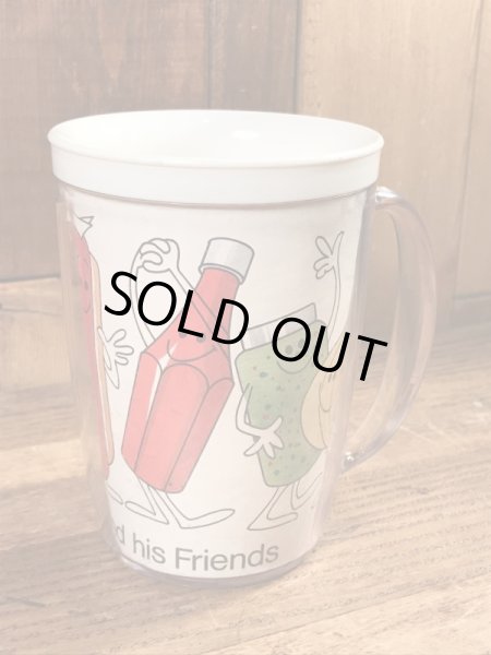 70年代のミスターホットドッグのビンテージのプラスチックマグカップ