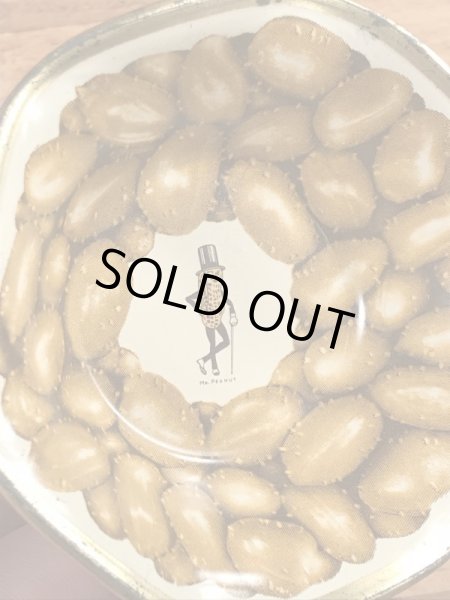 アドバタイジングキャラクターのミスターピーナッツのビンテージのTin容器