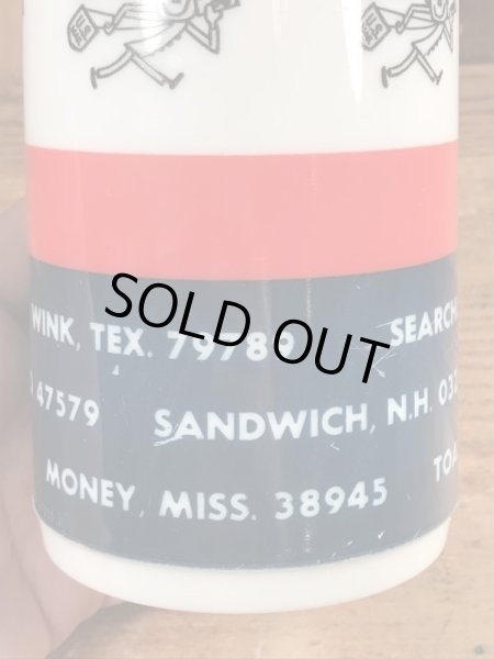 企業キャラクターのMr. Zipのヴィンテージのサーモボトル