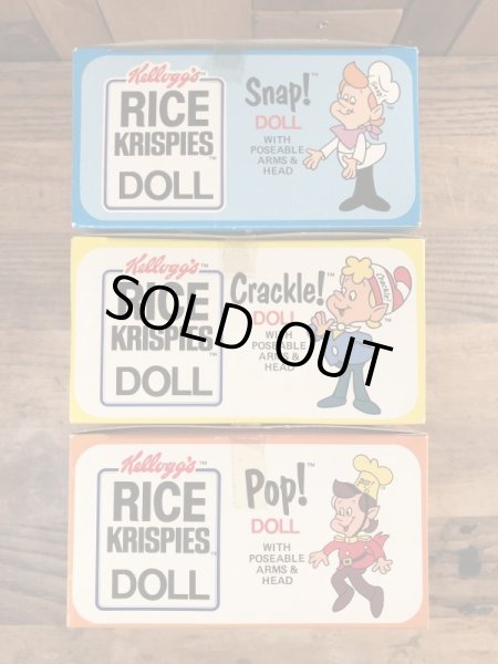 ケロッグのスナップクラックルポップのビンテージのドールセット