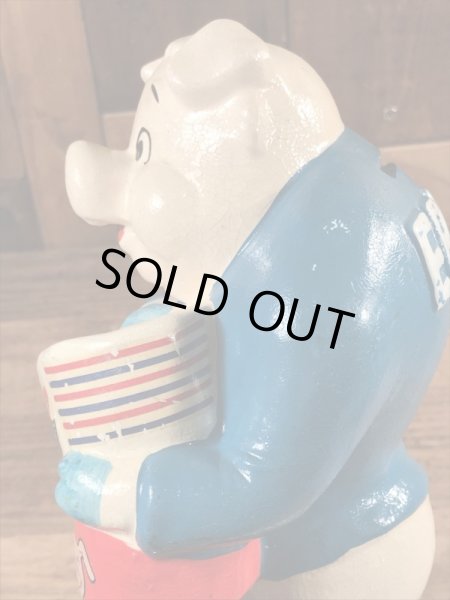 企業キャラクターのアーニーピッグのビンテージの貯金箱フィギュア