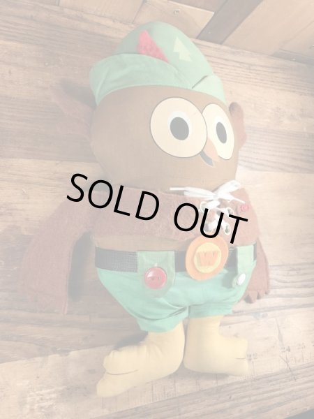 アドバタイジングキャラクターのウッジーオウルのビンテージのクロスドール