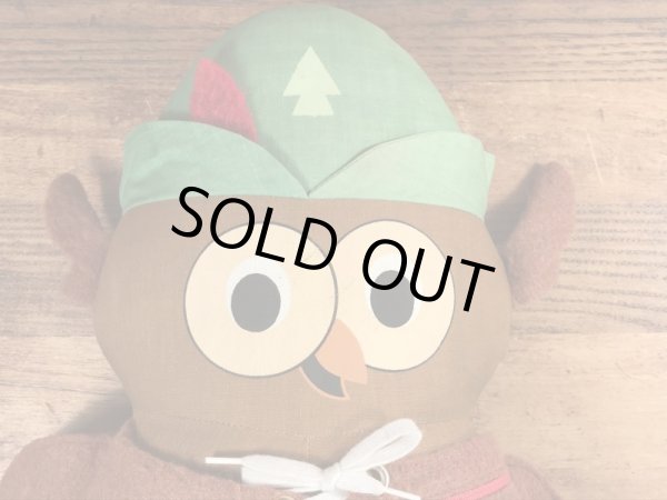 アドバタイジングキャラクターのウッジーオウルのビンテージのクロスドール