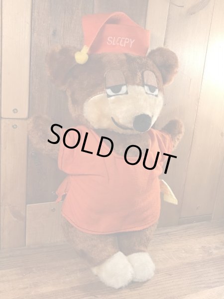 アドバタイジングキャラクターのスリーピーベアのビンテージのぬいぐるみ