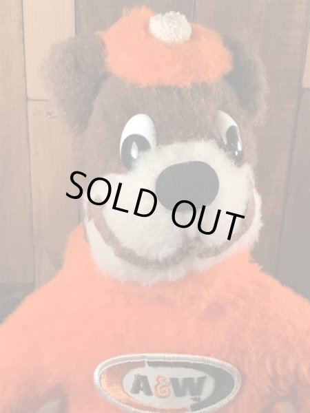 アドバタイジングキャラクターのエーアンドダブリューベアのビンテージのぬいぐるみ