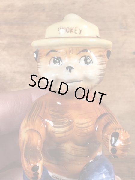 スモーキーベア　ビンテージ　セラミックフィギュア　企業キャラクター　50年代