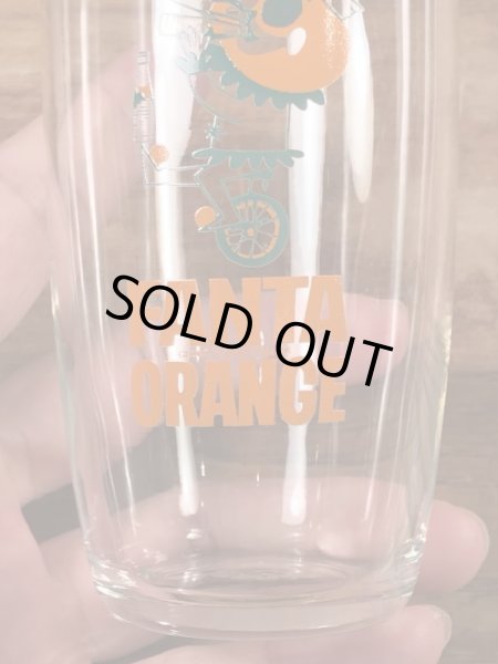ファンタオレンジ　ヴィンテージ　ガラスコップ　アドバタイジングキャラクター　企業物