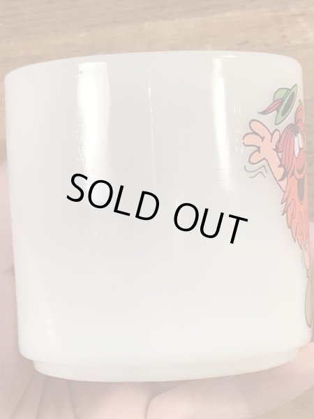 マジックマウンテントロール　ヴィンテージ　マグカップ　企業キャラクター　ファイヤーキング　ミルクガラス