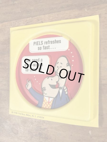 Piels Beer Bert Harry Plastic Coaster ピールズビール ビンテージ コースター バート ハリー アドバタイジングキャラクター 70年代 Advertising Character 企業系キャラクター Drink 飲料 系 Stimpy Vintage Collectible Toys スティンピー ビンテージ