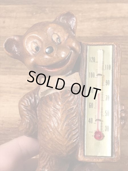 クマ　ビンテージ　湿度計　置物　50年代