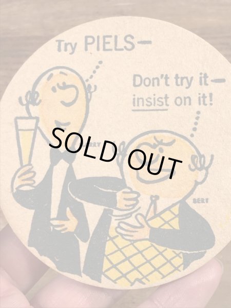 Piels Beer　ビンテージ　コースター　アドバタイジングキャラクター　企業物　60年代