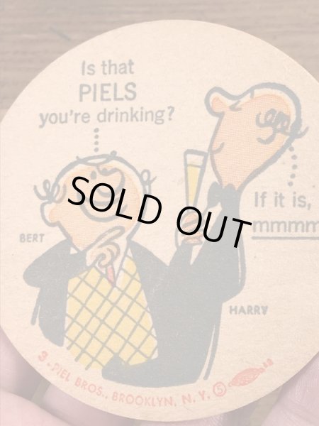 ピールズビール　ビンテージ　コースター　企業キャラクター　ノベルティ　60年代