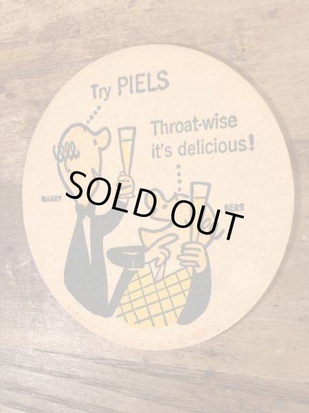 ピールズビール　ヴィンテージ　コースター　企業キャラクター　ノベルティ　60’s