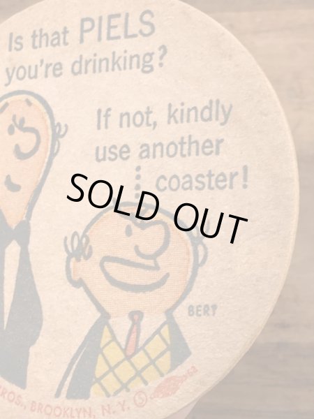 ピールズビール　ビンテージ　コースター　企業キャラクター　ノベルティ　60年代