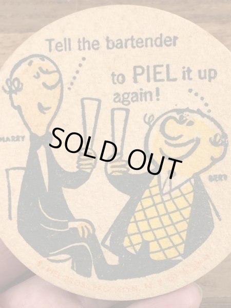Piels Beer　ビンテージ　コースター　企業キャラクター　ノベルティ　60年代