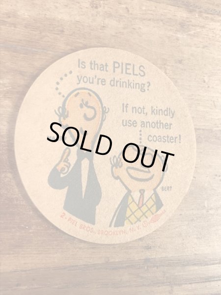 ピールズビール　ビンテージ　コースター　企業キャラクター　ノベルティ　60年代