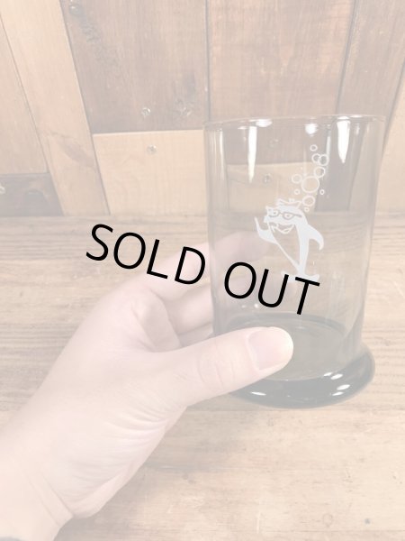 チャーリーザツナ　ヴィンテージ　ガラスコップ　企業キャラクター　ノベルティ　70’s