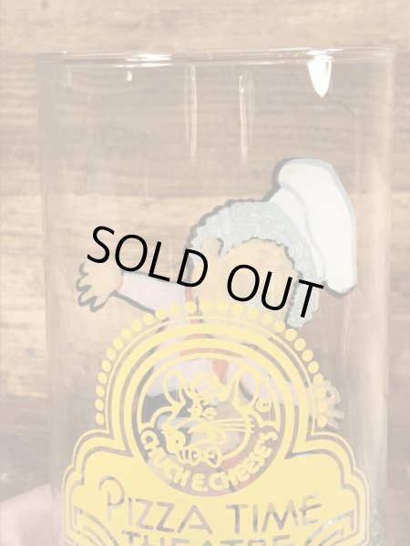 チャッキーチーズ　ビンテージ　ガラスコップ　企業キャラクター　ノベルティ　80年代