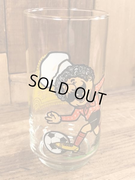 チャッキーチーズ　ビンテージ　ガラスコップ　企業キャラクター　ノベルティ　80年代