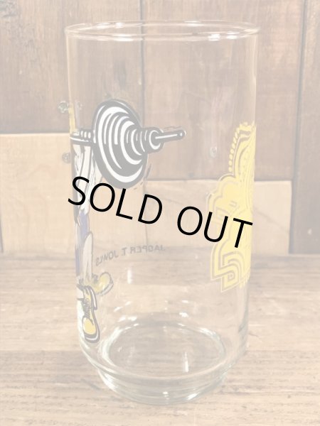 Chuck E Cheese's　ヴィンテージ　ガラスコップ　企業キャラクター　Jasper T. Jowls　80’s