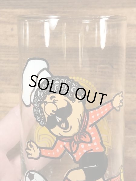 チャッキーチーズ　ビンテージ　ガラスコップ　企業キャラクター　ノベルティ　80年代