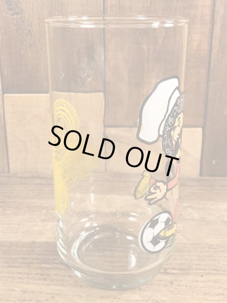 チャッキーチーズ　ビンテージ　ガラスコップ　企業キャラクター　ノベルティ　80年代