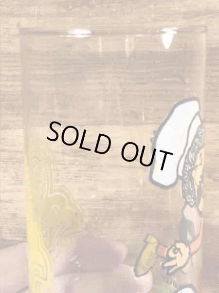 チャッキーチーズ　ビンテージ　ガラスコップ　企業キャラクター　ノベルティ　80年代