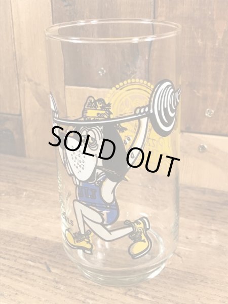 Chuck E Cheese's　ヴィンテージ　ガラスコップ　企業キャラクター　Jasper T. Jowls　80’s