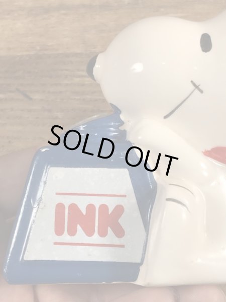 スヌーピー　ビンテージ　ペン立て　陶器　70年代