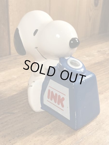 スヌーピー　ビンテージ　ペン立て　陶器　70年代