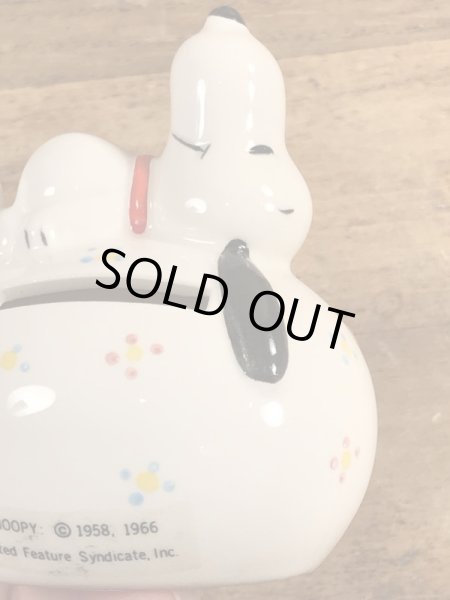 スヌーピー　ビンテージ　コインバンク　陶器　70年代