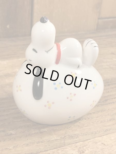 スヌーピー　ビンテージ　コインバンク　陶器　70年代