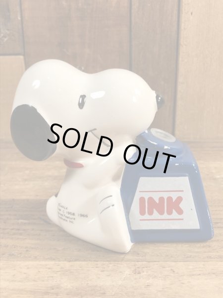 スヌーピー　ビンテージ　ペン立て　陶器　70年代