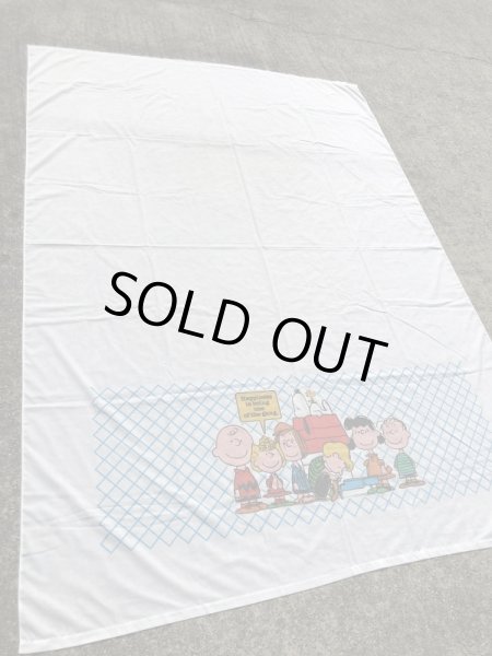 スヌーピー　ヴィンテージ　フラットシーツ　ピーナッツギャング　生地