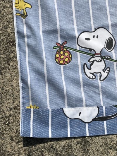 画像3: Peanuts Snoopy Stripe Flat Sheet　スヌーピー　ビンテージ　フラットシーツ　生地　70~80年代