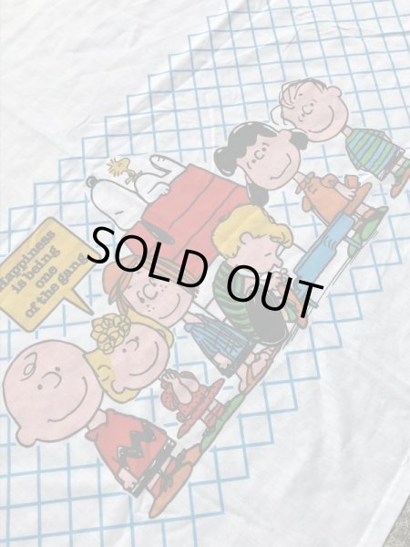 スヌーピー　ヴィンテージ　フラットシーツ　ピーナッツギャング　生地