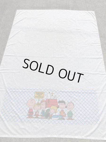 スヌーピー　ヴィンテージ　フラットシーツ　ピーナッツギャング　生地