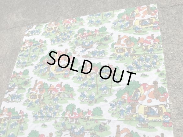 スマーフ　ヴィンテージ　ベッドシーツ　生地　80’s