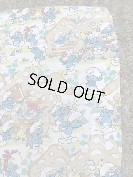 スマーフ　ビンテージ　ベッドシーツ　生地　80年代