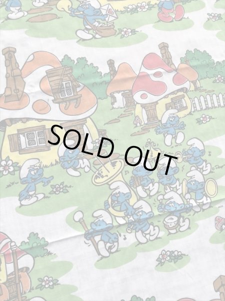 スマーフ　ヴィンテージ　ベッドシーツ　生地　80’s