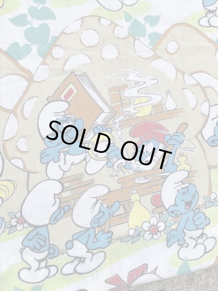 スマーフ　ヴィンテージ　ボックスシーツ　生地　80年代