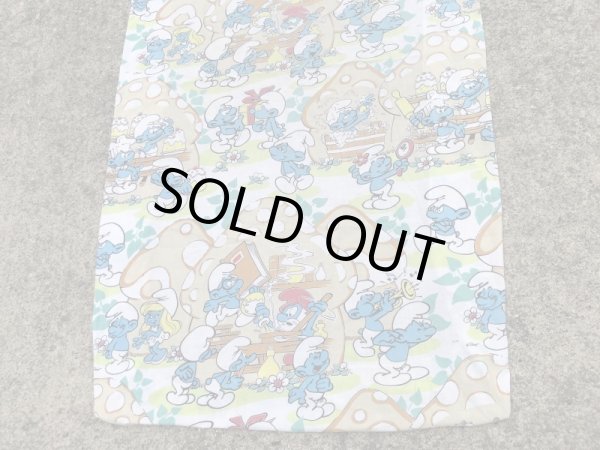 スマーフ　ビンテージ　ベッドシーツ　生地　80年代