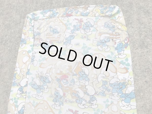 スマーフ　ヴィンテージ　ボックスシーツ　生地　80年代