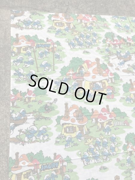 スマーフ　ヴィンテージ　ベッドシーツ　生地　80’s